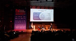 Jesús Ruiz, Director General de MindDen durante su intervención en el IV Fórum Europeo de Inteligencia Artificial celebrado en la EUIPO | Nerea López